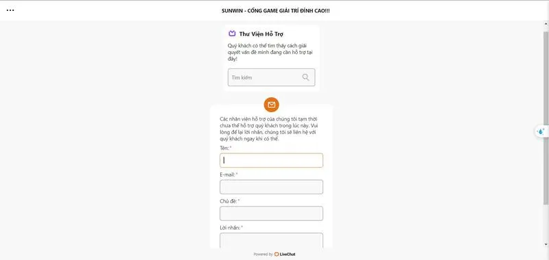 Sunwin 26 Liên hệ CSKH để được hỗ trợ trong trường hợp quên mật khẩu